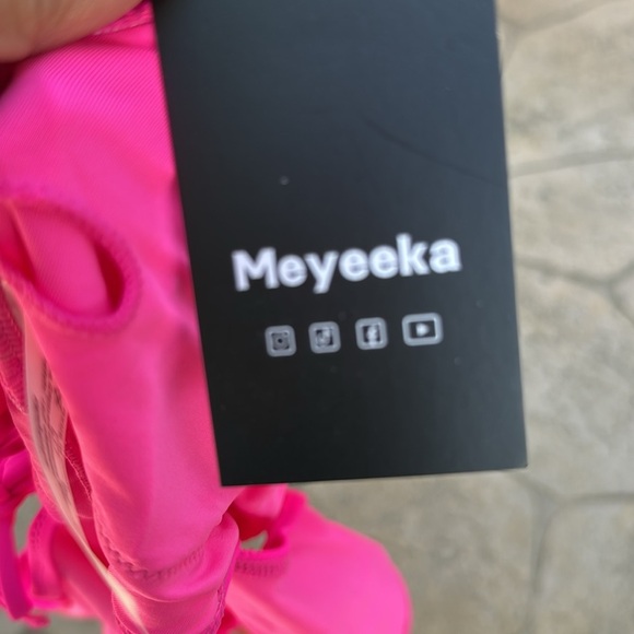 Hot Pink Cut Out One Piece Bathing Suit - Picture 5 of 6